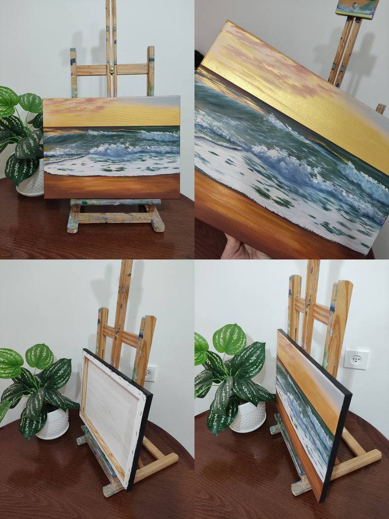 Original Art Deco Seascape Painting by Mariia Marchenko