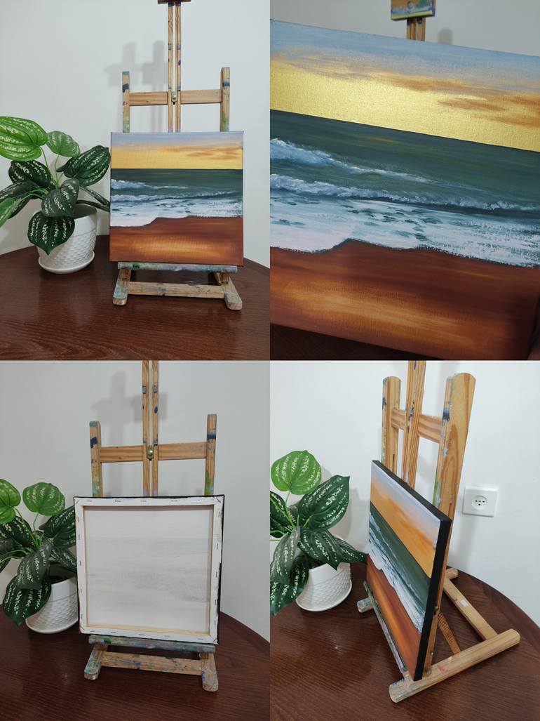 Original Art Deco Seascape Painting by Mariia Marchenko