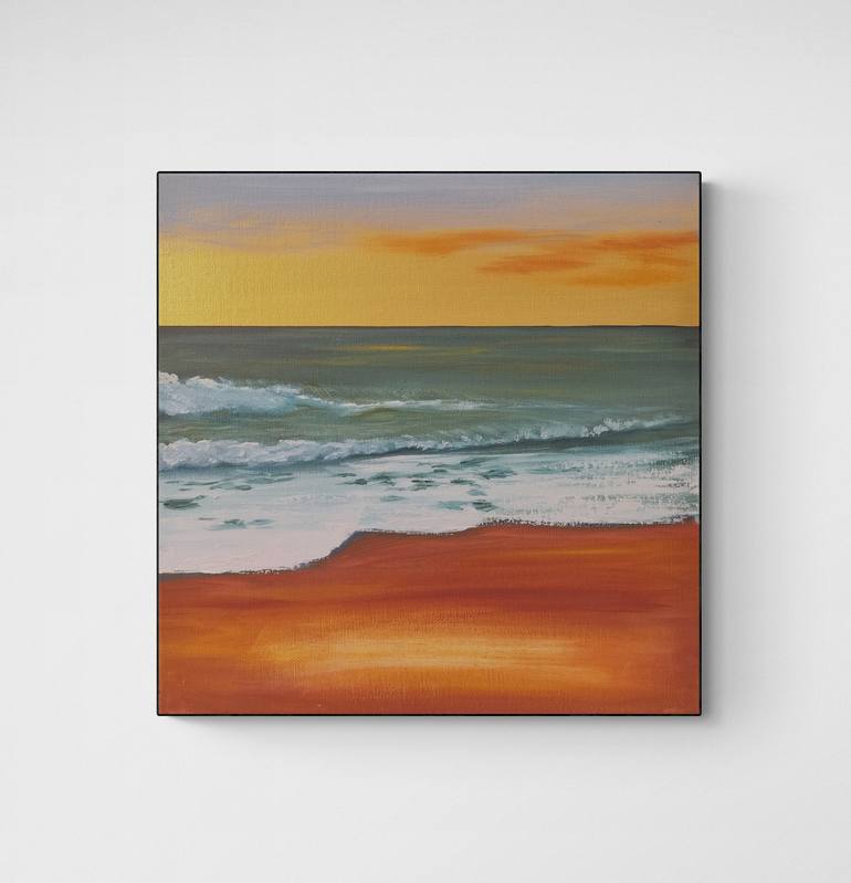 Original Art Deco Seascape Painting by Mariia Marchenko