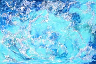 The Lace Of Sea Waves Original Painting On Canvas. thumb