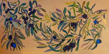 Olive Tree Branches Painting Italian Botanical Original Painting thumb