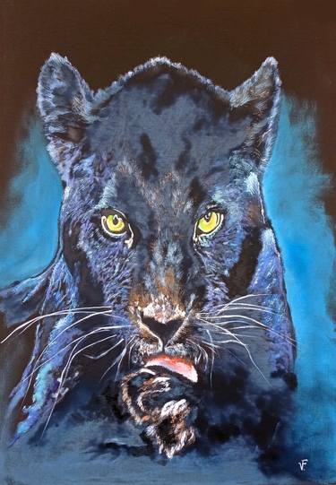 Black Panther Original Animal Painting thumb