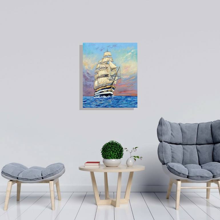 Original Ship Painting by Viktoriya Filipchenko