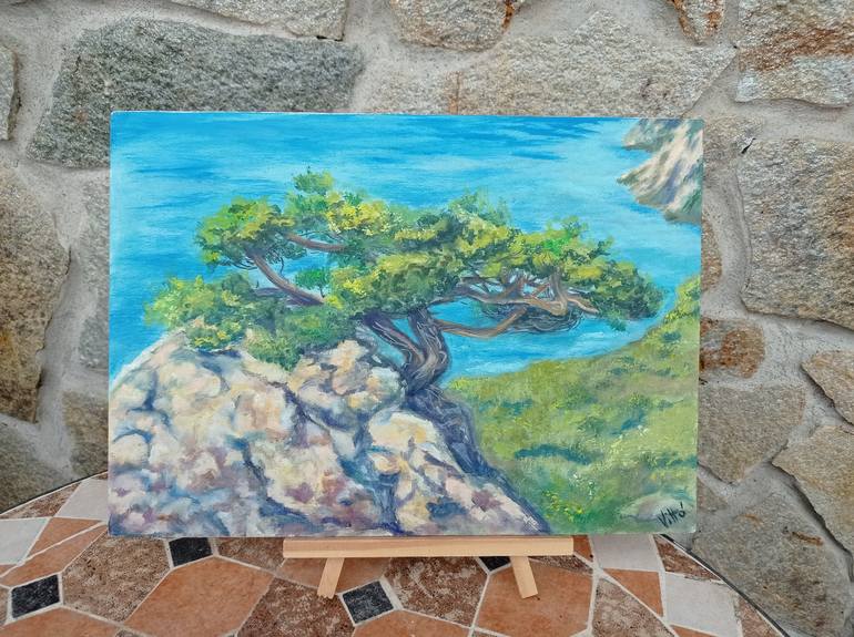 Original Impressionism Tree Painting by Viktoriya Filipchenko