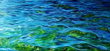 Green Sea Water Original Painting On Canvas. thumb