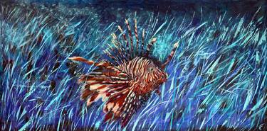 Original Abstract Expressionism Fish Paintings by Viktoriya Filipchenko