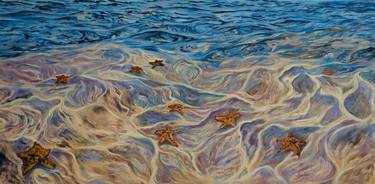 Starfish In Ocean Bottom Original Painting. thumb