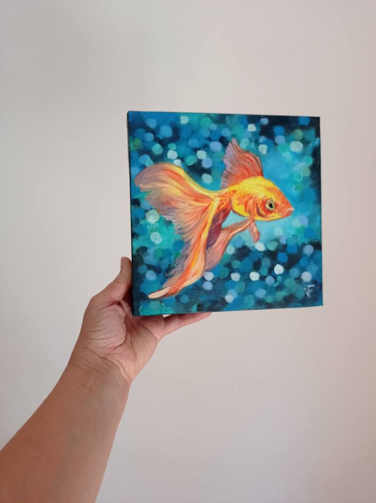 Original Fine Art Fish Painting by Viktoriya Filipchenko