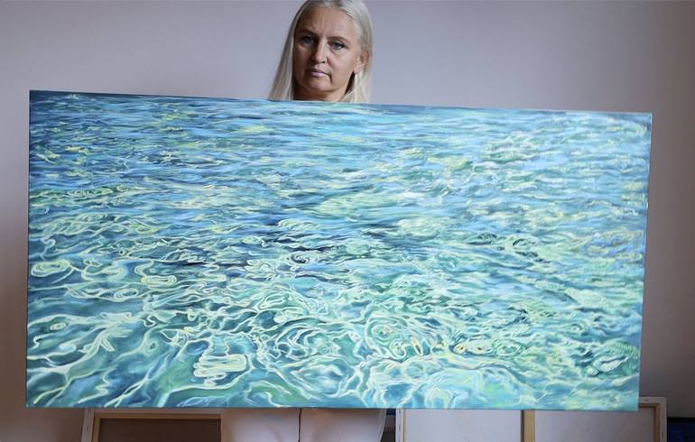 Original Abstract Water Painting by Viktoriya Filipchenko