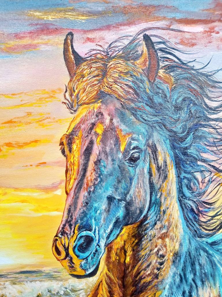 Original Realism Horse Painting by Viktoriya Filipchenko