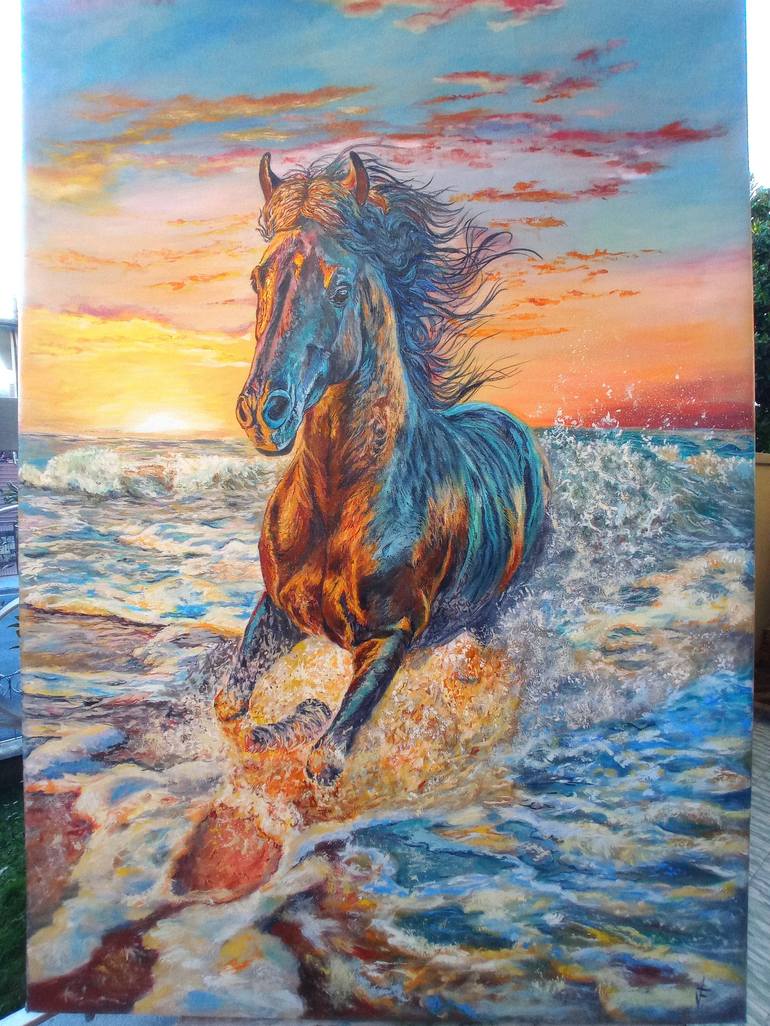 Original Horse Painting by Viktoriya Filipchenko