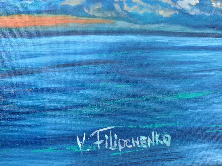 Original Abstract Expressionism Seascape Painting by Viktoriya Filipchenko