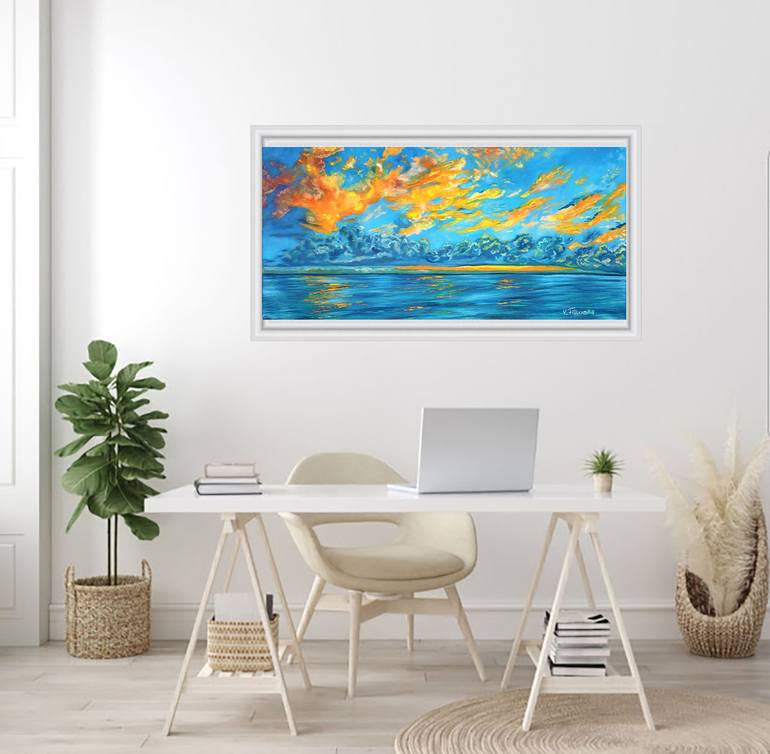 Original Abstract Expressionism Seascape Painting by Viktoriya Filipchenko