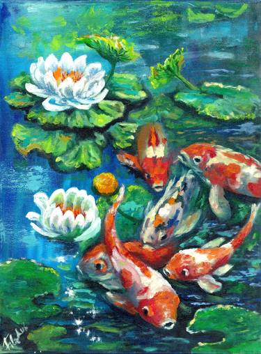 Original Figurative Fish Paintings by Viktoriya Filipchenko