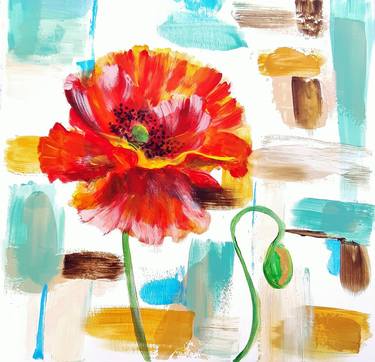 Print of Abstract Expressionism Floral Paintings by Viktoriya Filipchenko
