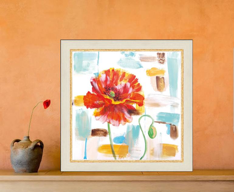 Original Abstract Expressionism Floral Painting by Viktoriya Filipchenko
