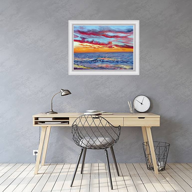 Original Abstract Expressionism Seascape Painting by Viktoriya Filipchenko