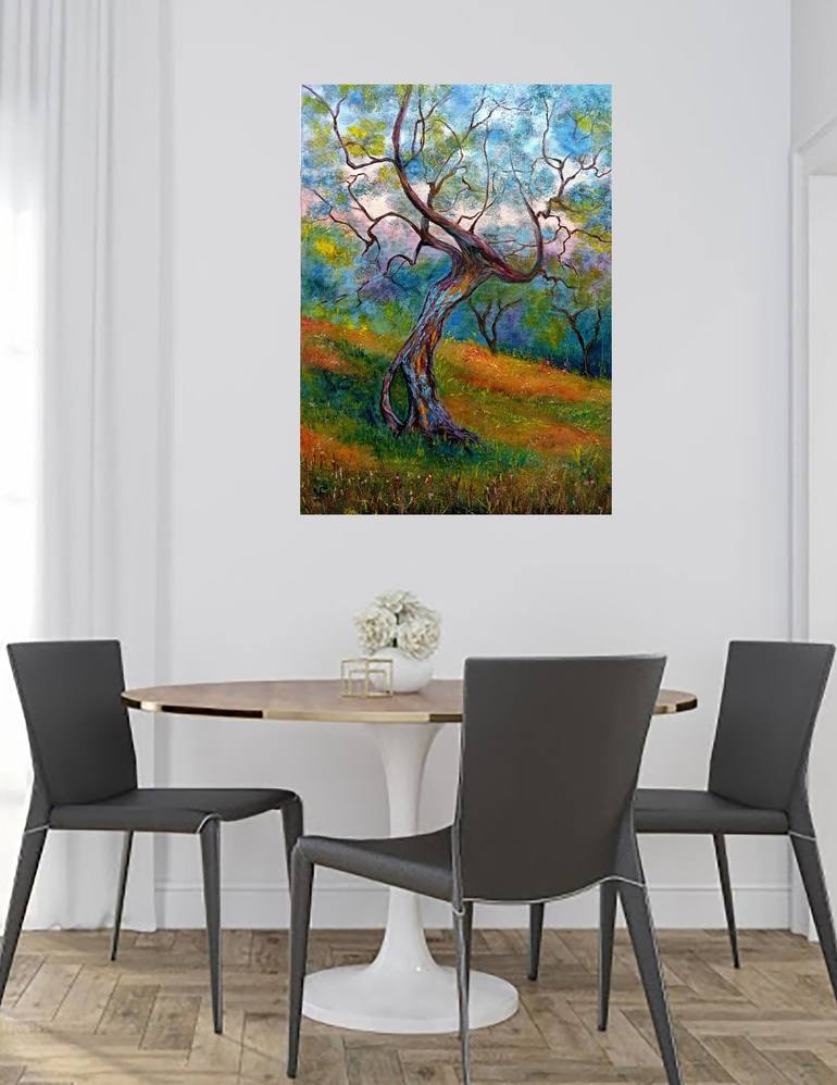 Original Abstract Expressionism Tree Painting by Viktoriya Filipchenko