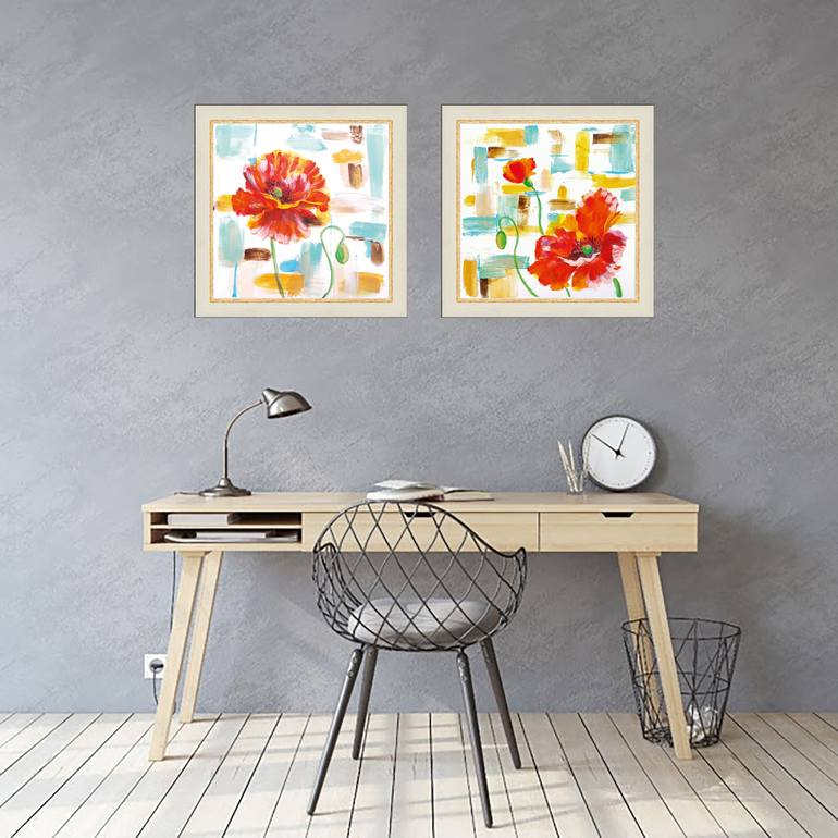 Original Abstract Expressionism Floral Painting by Viktoriya Filipchenko