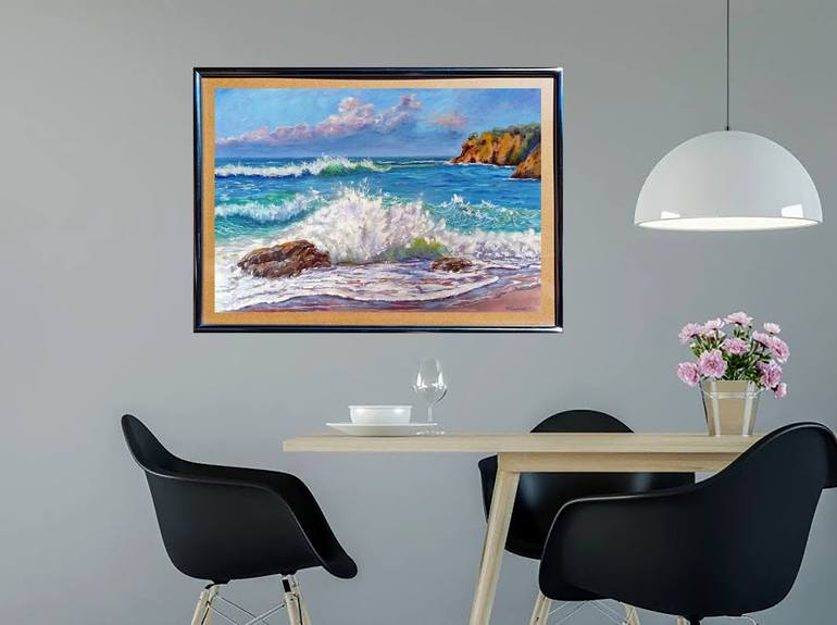 Original Abstract Expressionism Seascape Painting by Viktoriya Filipchenko