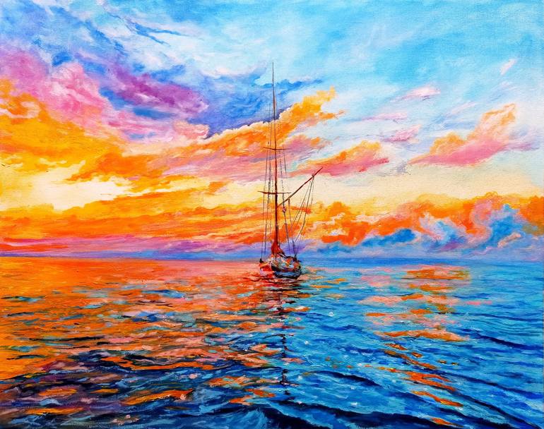 oil sunset painting