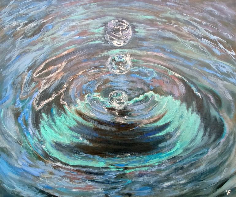 Original Photorealism Water Painting by Viktoriya Filipchenko