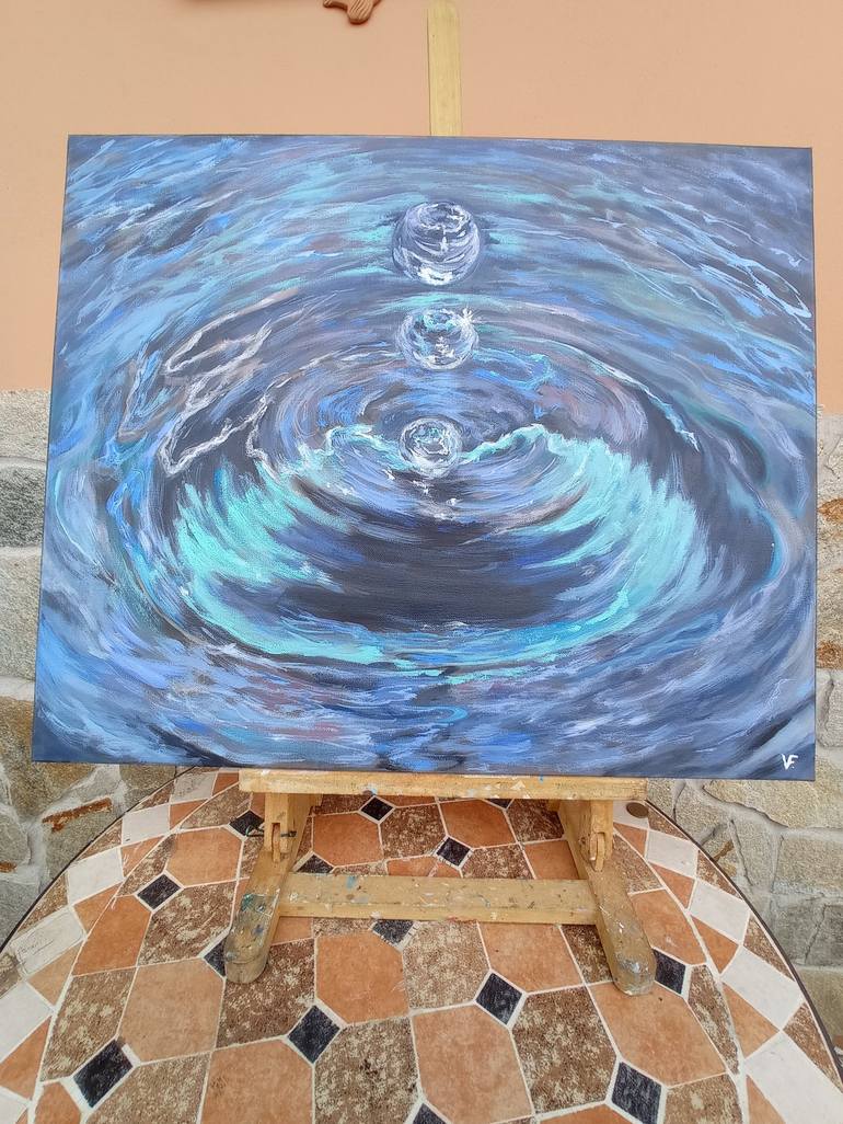 Original Photorealism Water Painting by Viktoriya Filipchenko