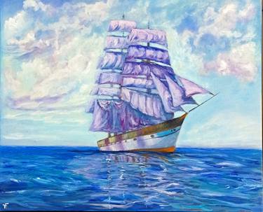 Original Figurative Ship Paintings by Viktoriya Filipchenko