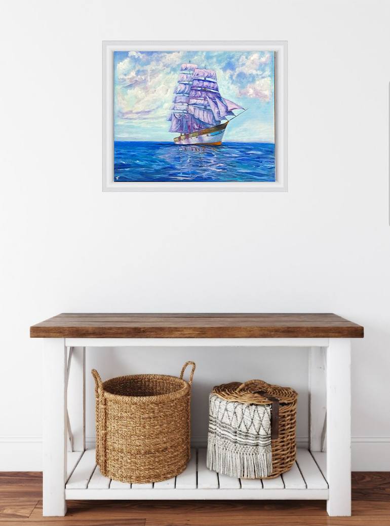 Original Figurative Ship Painting by Viktoriya Filipchenko