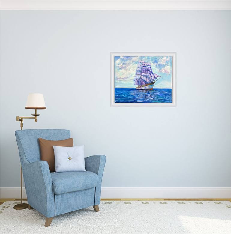 Original Figurative Ship Painting by Viktoriya Filipchenko