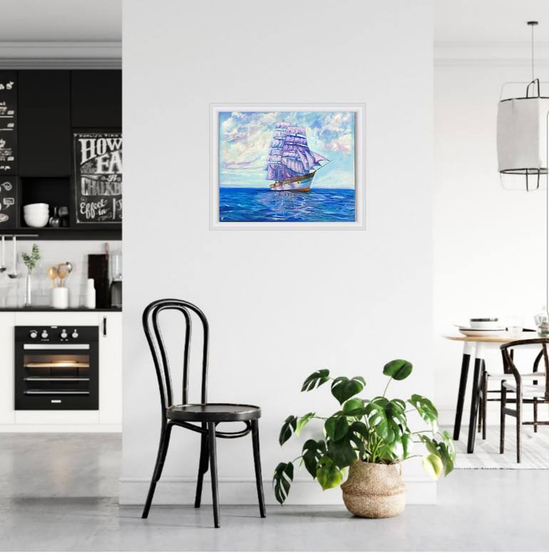 Original Figurative Ship Painting by Viktoriya Filipchenko
