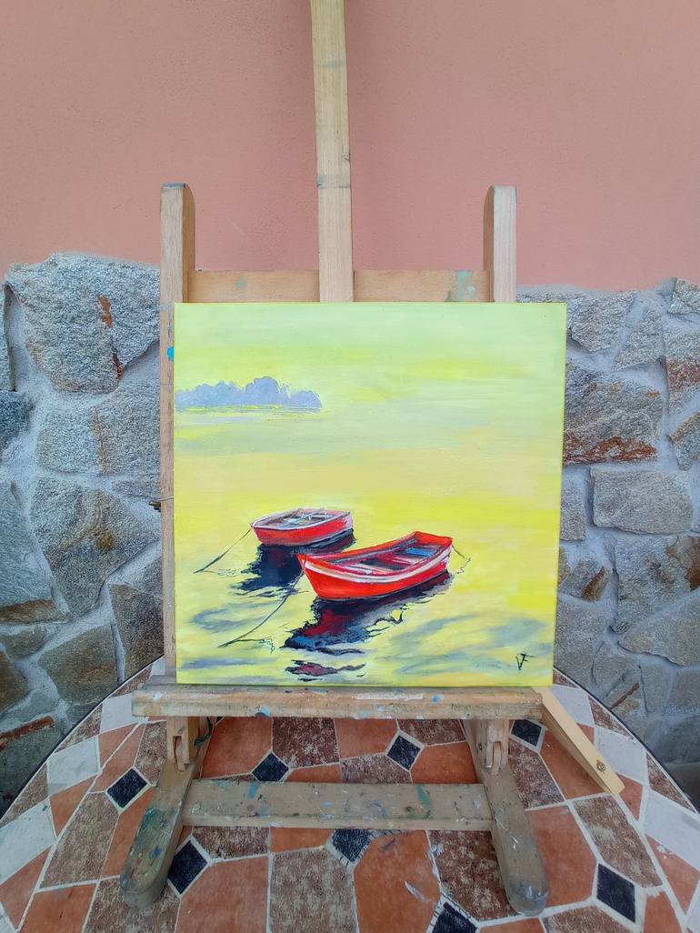 Original Boat Painting by Viktoriya Filipchenko