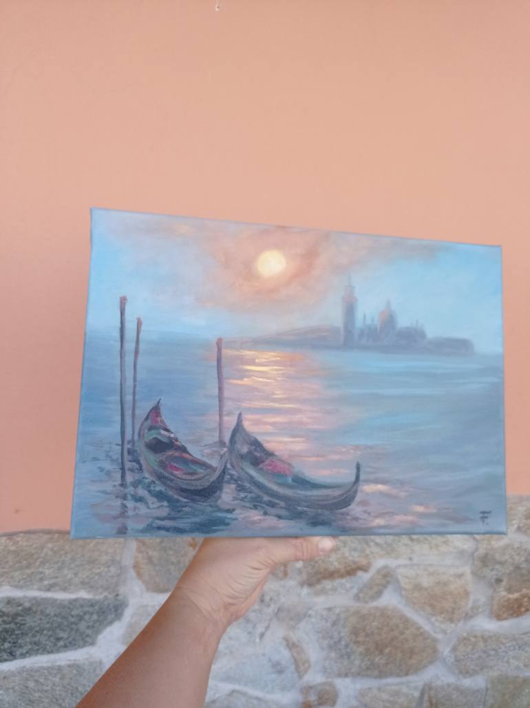 Original Sailboat Painting by Viktoriya Filipchenko