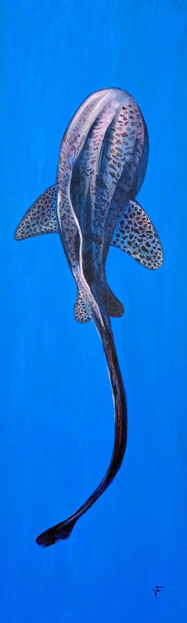 The Leopard Shark Underwater Animal Original Painting thumb