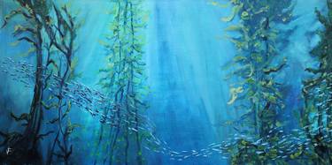 Shoal Of Fish On The Bottom Underwater Original Painting thumb