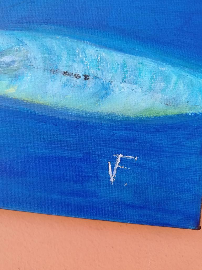 Original Abstract Expressionism Fish Painting by Viktoriya Filipchenko