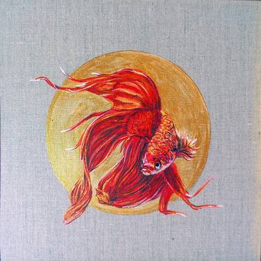 Original Minimalism Fish Paintings by Viktoriya Filipchenko
