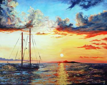 Print of Sailboat Paintings by Viktoriya Filipchenko