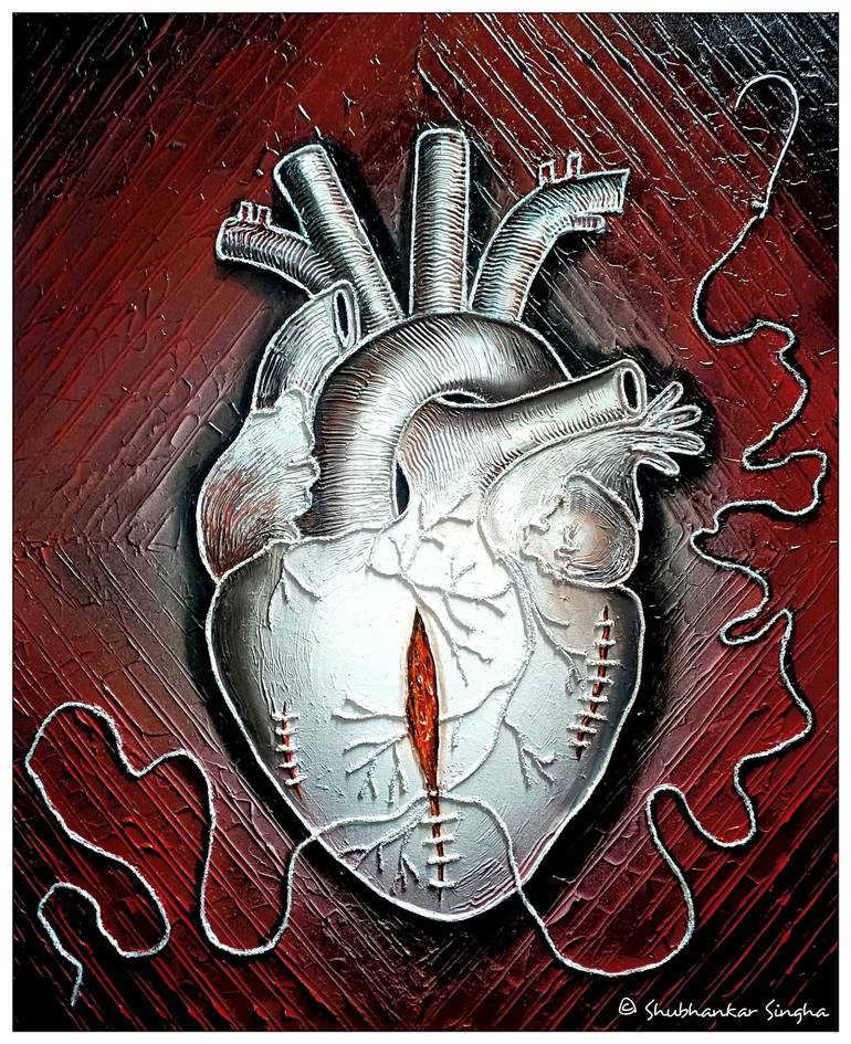 Heart under repair Painting by Shubhankar Singha | Saatchi Art