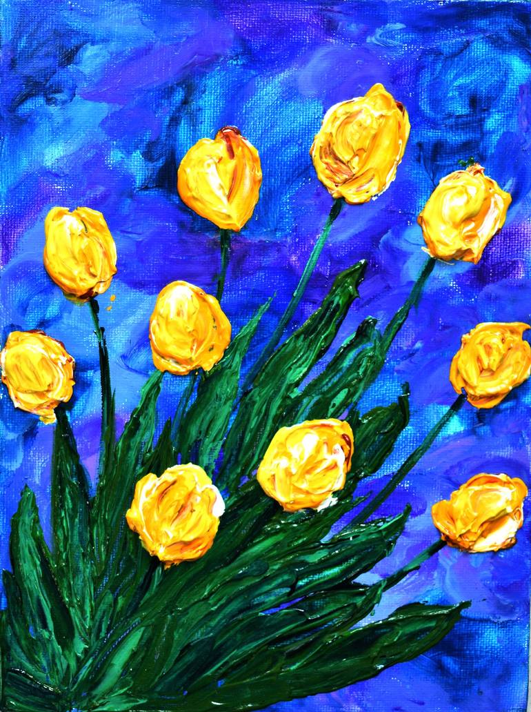 mini floral impressionist art Floral paintings unique gift idea colourful art home decorating floral acrylic art original art