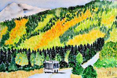 ROCKY MOUNTAIN National Park Painting Original Art Watercolor Artwork Landscape Art Home decor Gift thumb