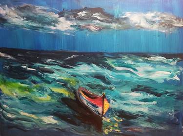 Original Figurative Boat Paintings by TissA A