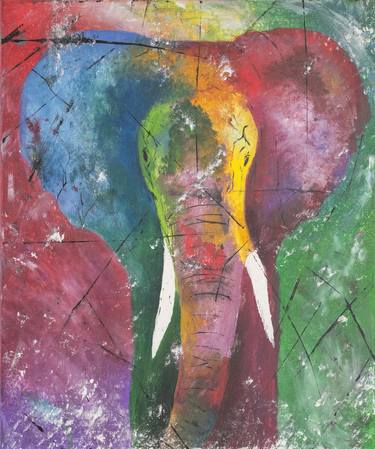 Colourful Elephant Walking Towards You thumb
