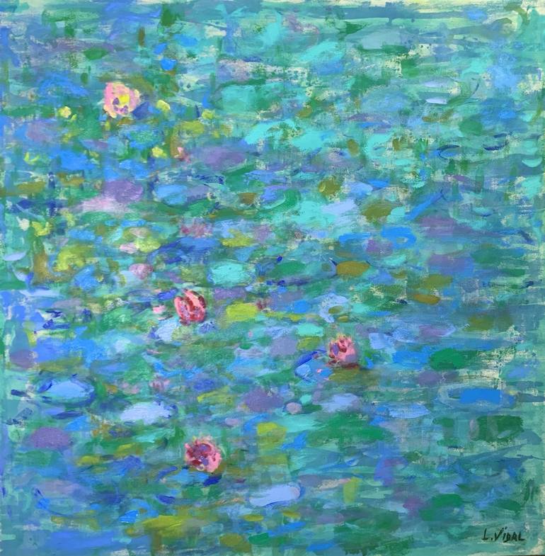 Water Lilies V Painting by Lucia Vidal Ruiperez | Saatchi Art