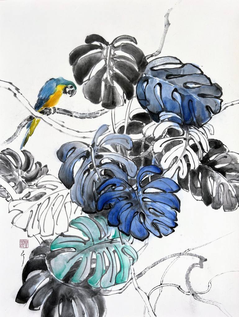 Original Floral Painting by Ellada Saridi