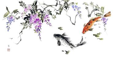 Print of Minimalism Fish Paintings by Ellada Saridi