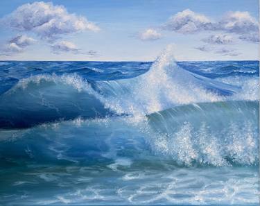 Print of Realism Seascape Paintings by Sofiia Kharenko