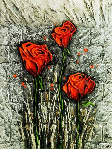 Original Contemporary Floral Paintings by Nellya Odinokova