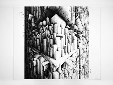 Original Abstract Architecture Drawings by NOTSEIG Art