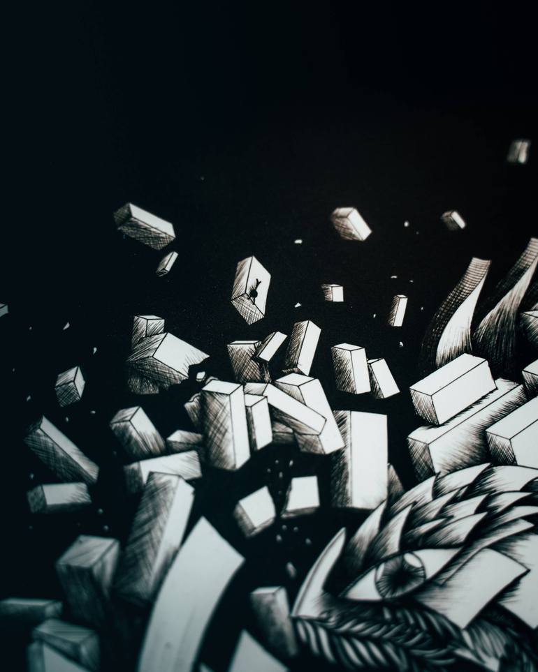 Original Abstract Drawing by Notseig Art